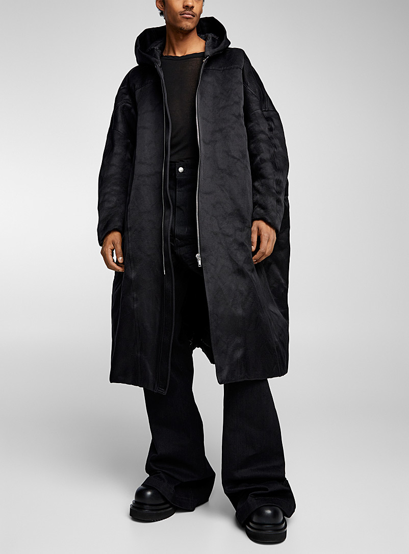 Rick Owens: Le manteau Jumbo Peter Pea Noir pour homme