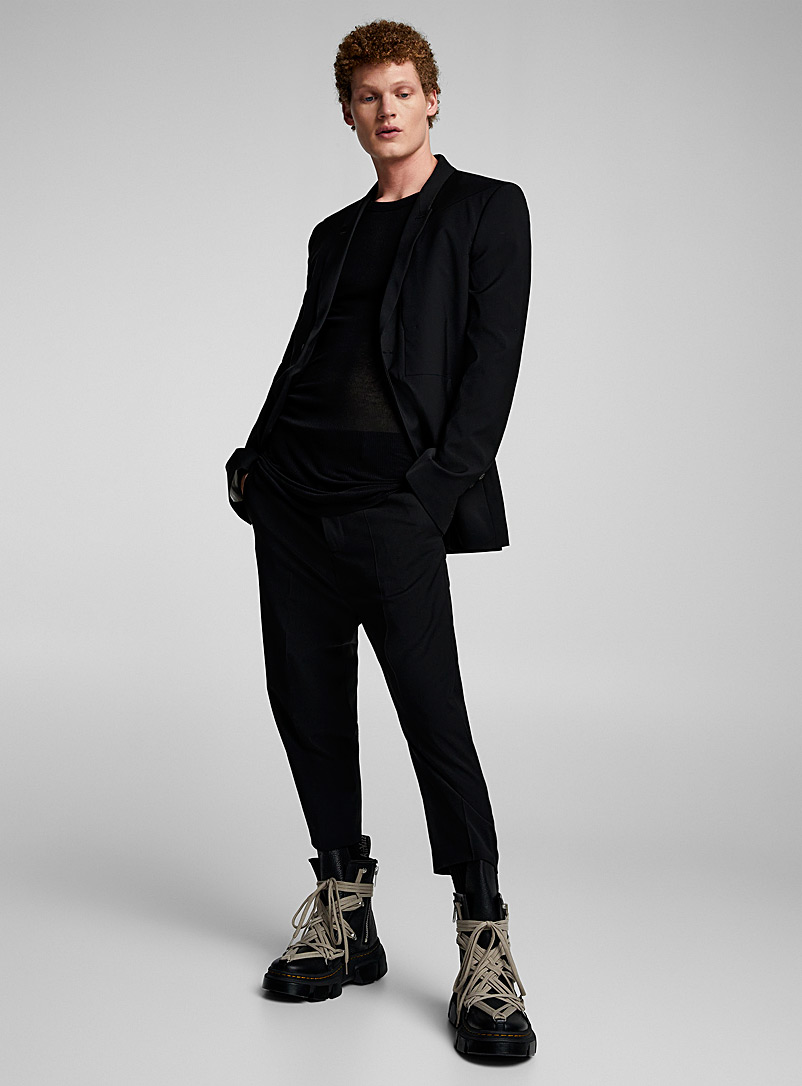 Rick Owens Black Astaires cropped pant for men