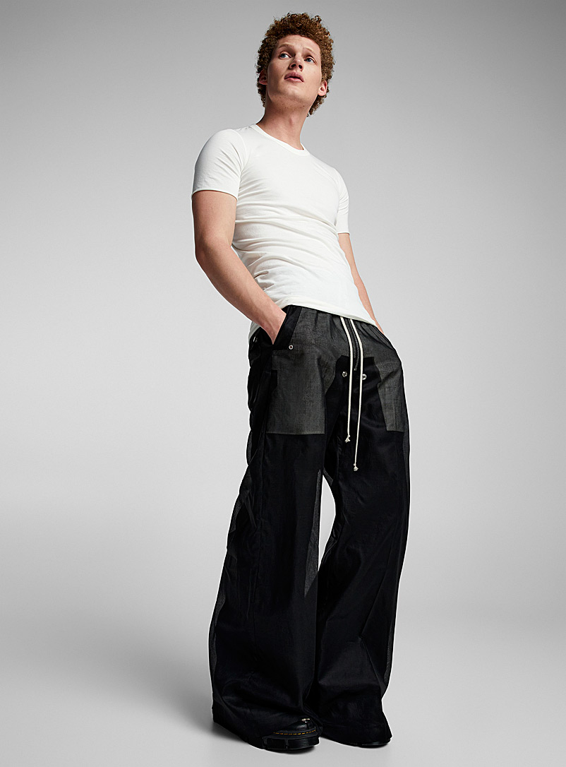 Rick Owens: Le pantalon large Bela organdi coton Noir pour homme