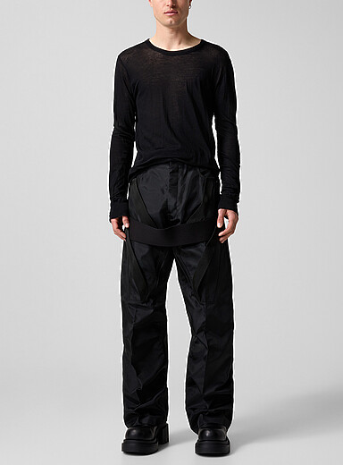 Rick Owens Black Megastrapped Geth nylon straps pant for men