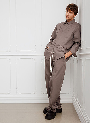 Rick Owens Taupe Dietrich drawstring poplin pant for men