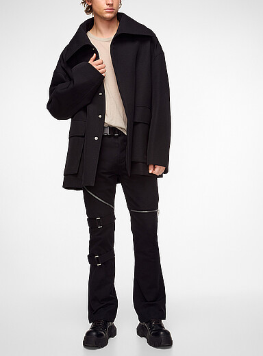 Rick Owens Black Ryder zips and straps bootcut pant for men