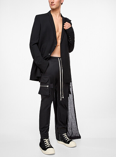 Rick Owens: Le veston laine vierge Concordian Noir pour homme