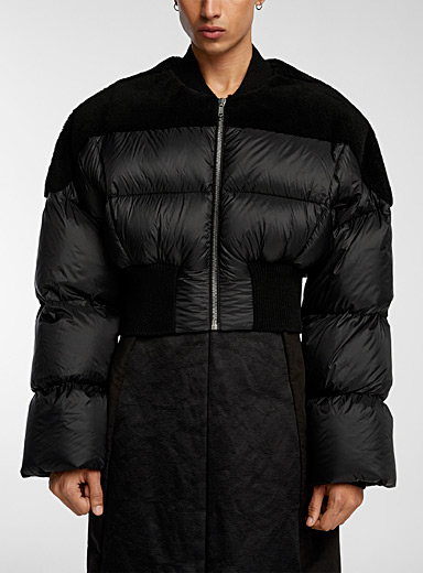 Multi-material cropped quilted bomber jacket | Rick Owens | Shop Men's ...