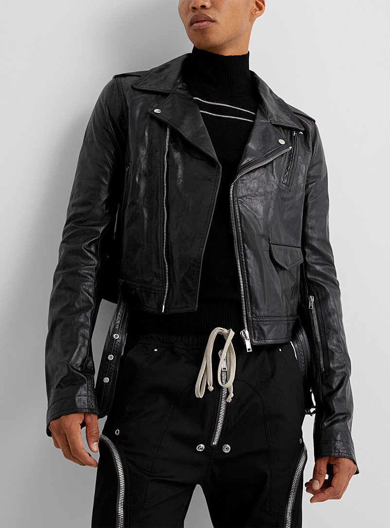 Rick Owens Black Lukes Stooges leather jacket for men