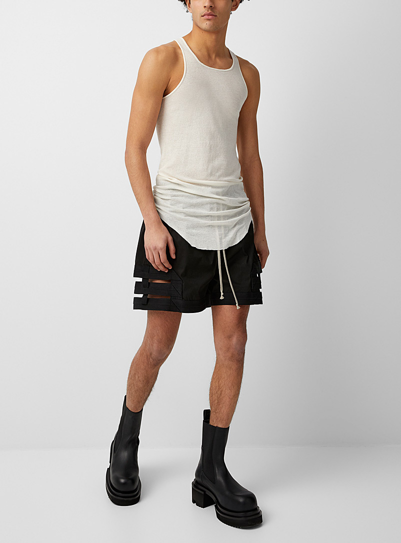 Rick Owens Black Spartan elastic band shorts for men