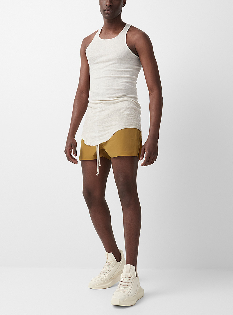 Rick Owens Golden Yellow Fog boxer shorts for men
