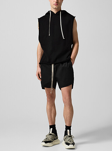 Rick Owens Black Black crisp fabric short for men