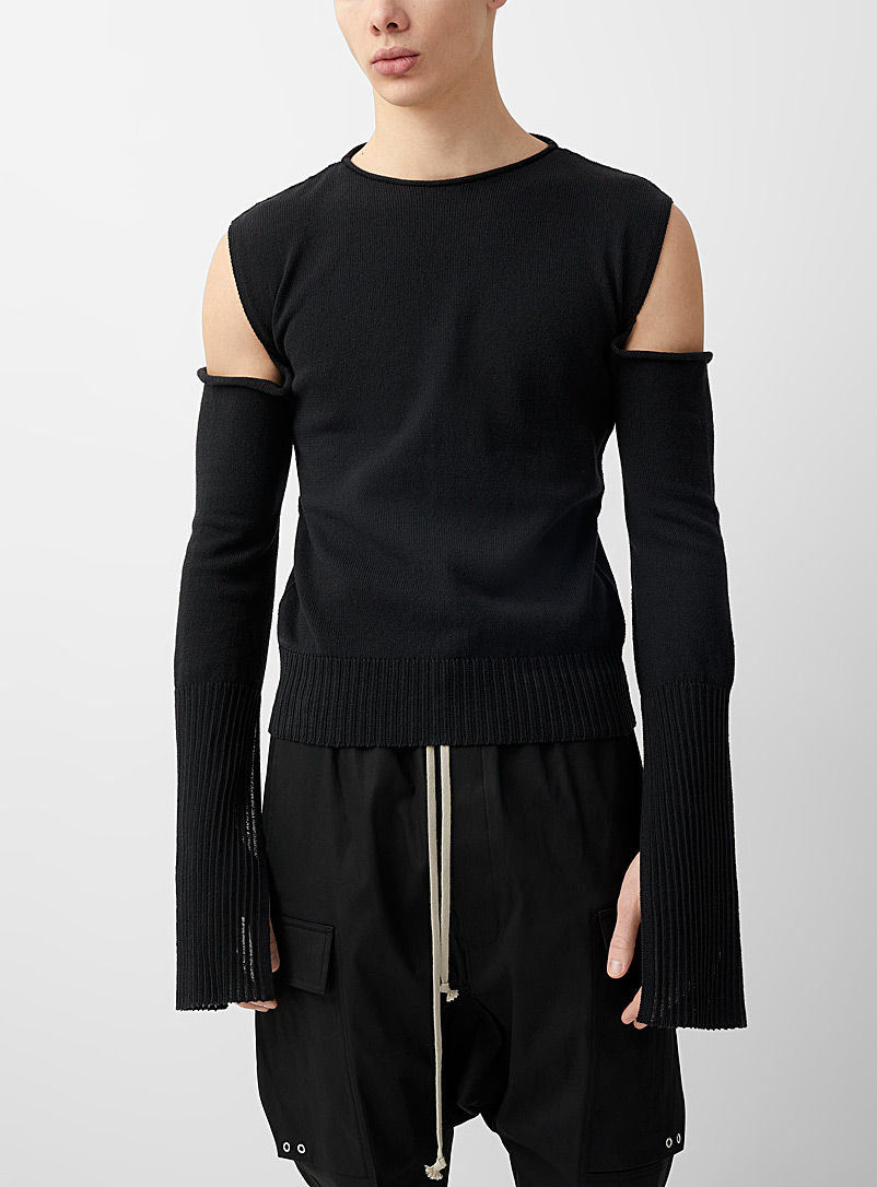 Rick Owens Black Draping sleeves sweater for men