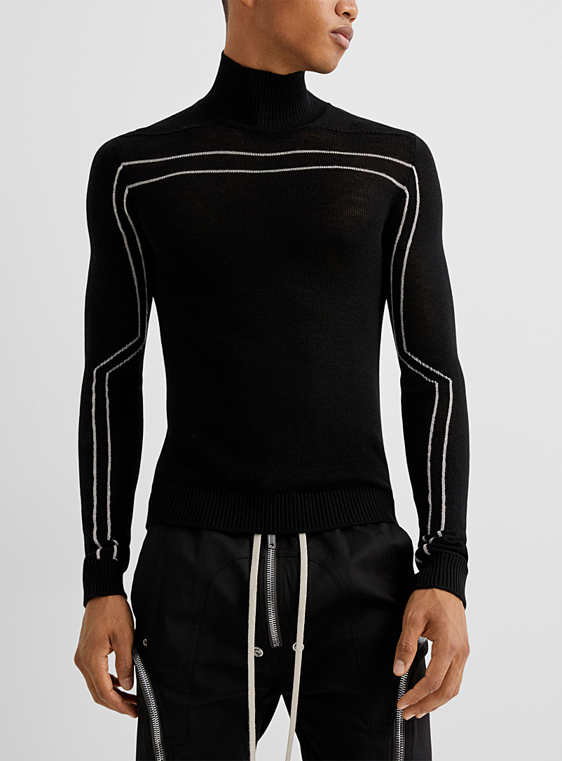 Contrasting lines turtleneck sweater 