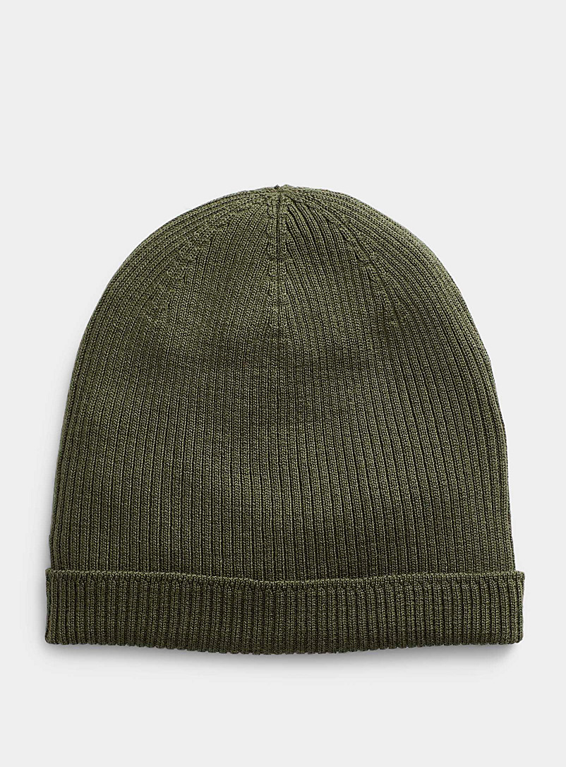 Rick Owens Green Virgin wool ribbed tuque for men