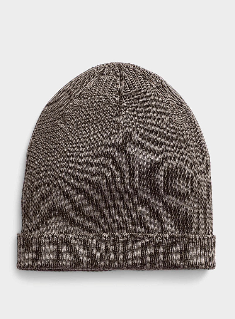 Rick Owens Grey Virgin wool ribbed tuque for men