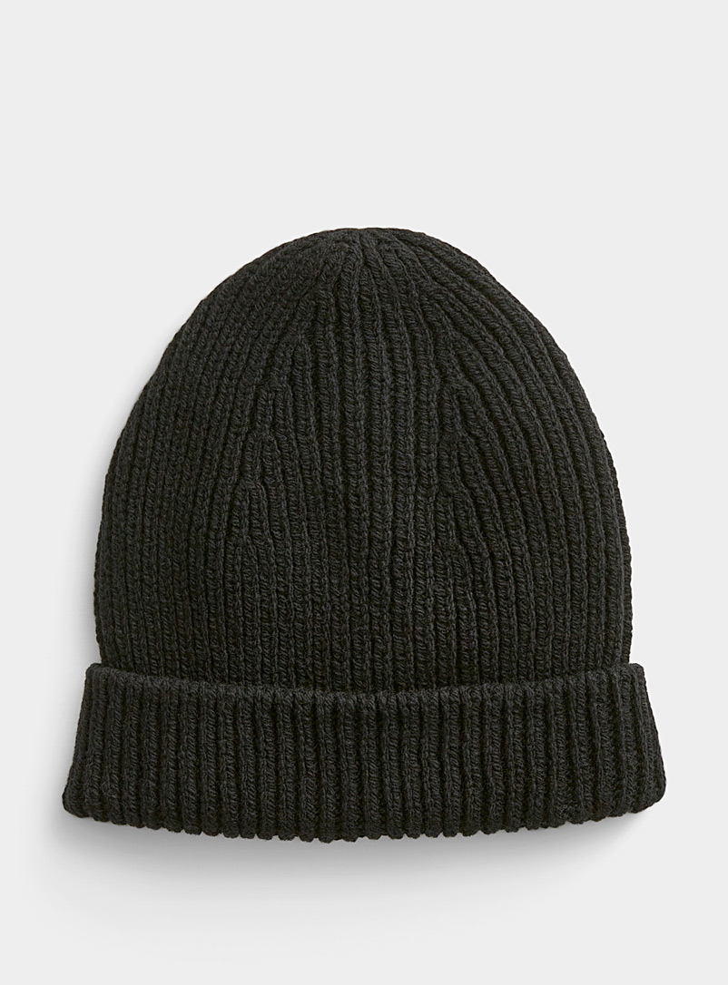 Rick Owens Black Recycled cashmere ribbed tuque for men