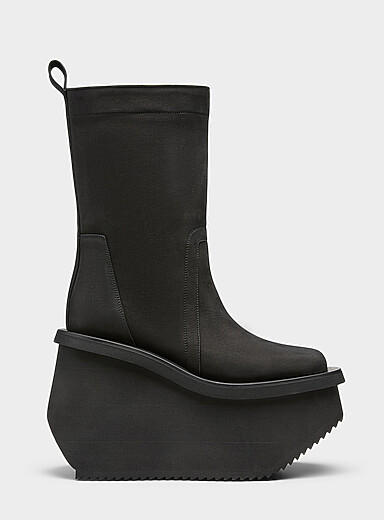 Rick Owens: La botte plateforme Concordians Homme Noir pour homme