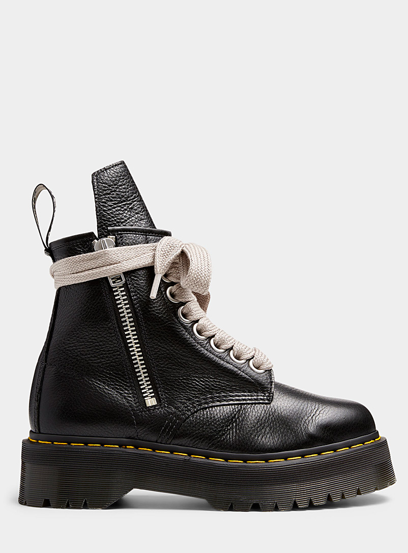 Rick Owens Black 1460 platform leather boots Men for men