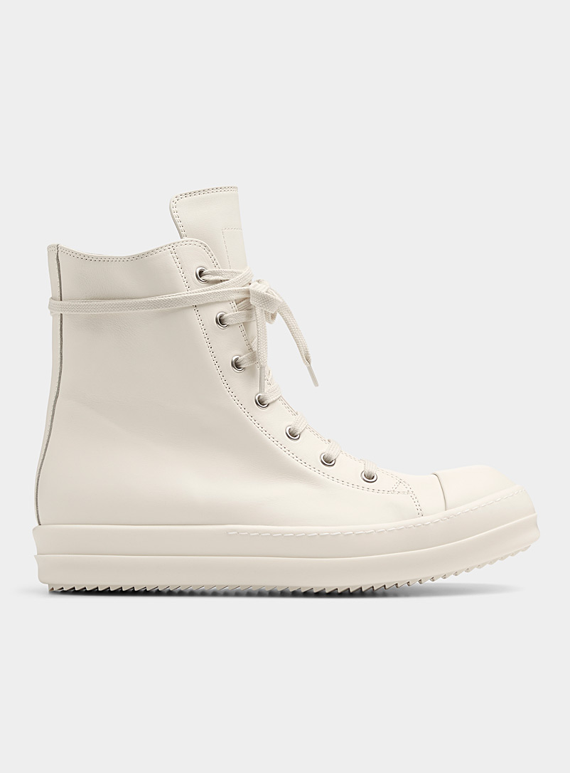 Rick Owens Off White Milk leather high-top sneakers Men for men