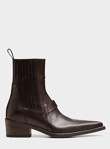Rick Owens Brown Silver pointed-toe Chelsea boots Men for men