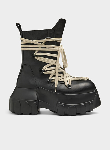 Rick Owens Black Megalace<sup><small>&reg;</small></sup> Mega Tractor boots Men for men