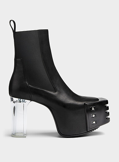 Rick Owens: La botte plateforme Grilled Kiss Homme Noir pour homme
