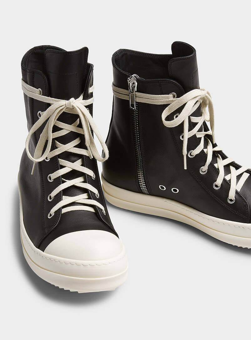Rick Owens: Le sneaker haut Ramones Noir pour homme