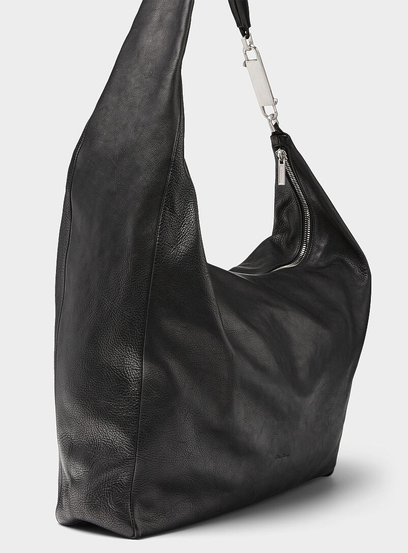Rick Owens Black Gemini supple hobo bag for men