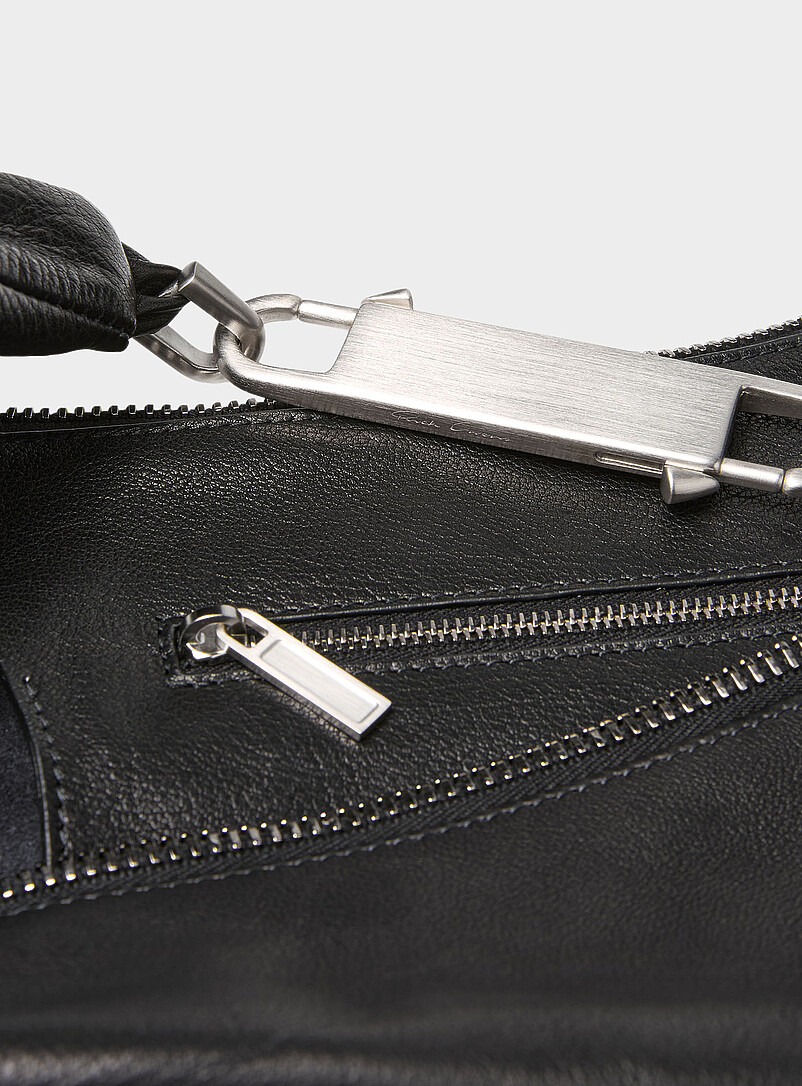 Rick Owens Black Gemini supple hobo bag for men