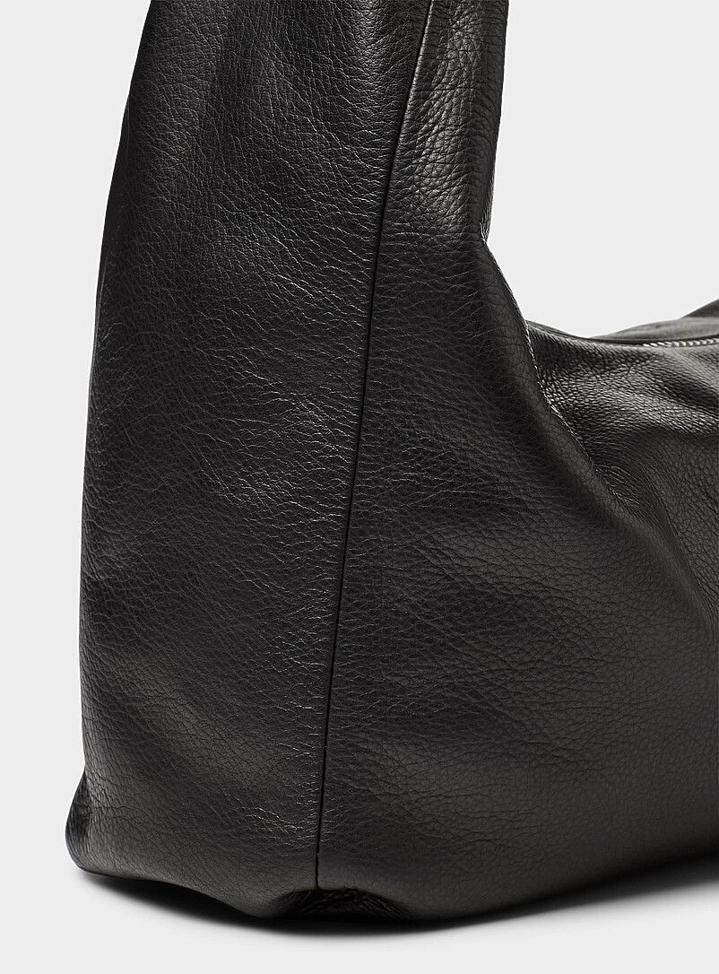 Rick Owens Black Gemini calf leather hobo bag for men