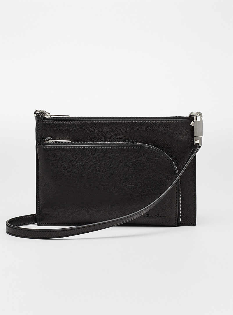 Rick Owens Black Small zippered clutch for men