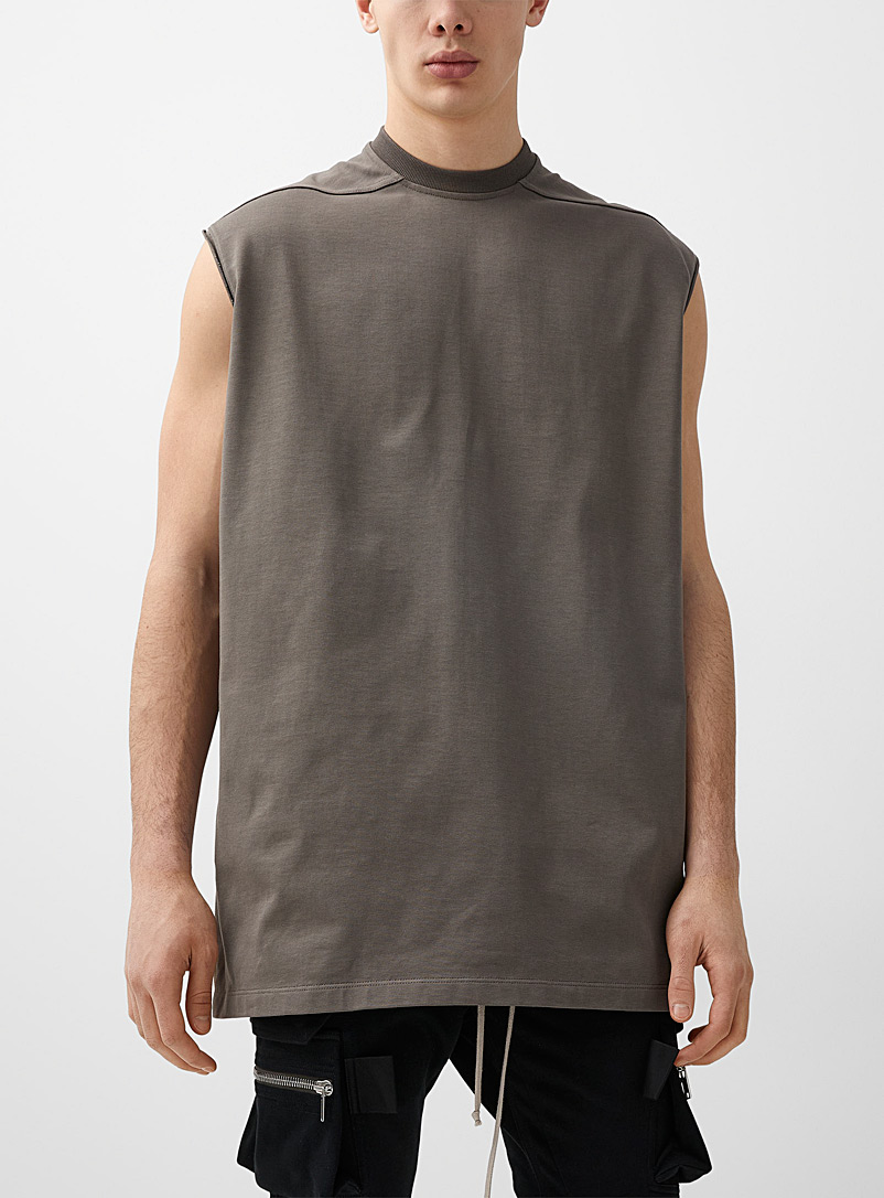 Rick Owens Grey Tarp sleeveless T-shirt for men
