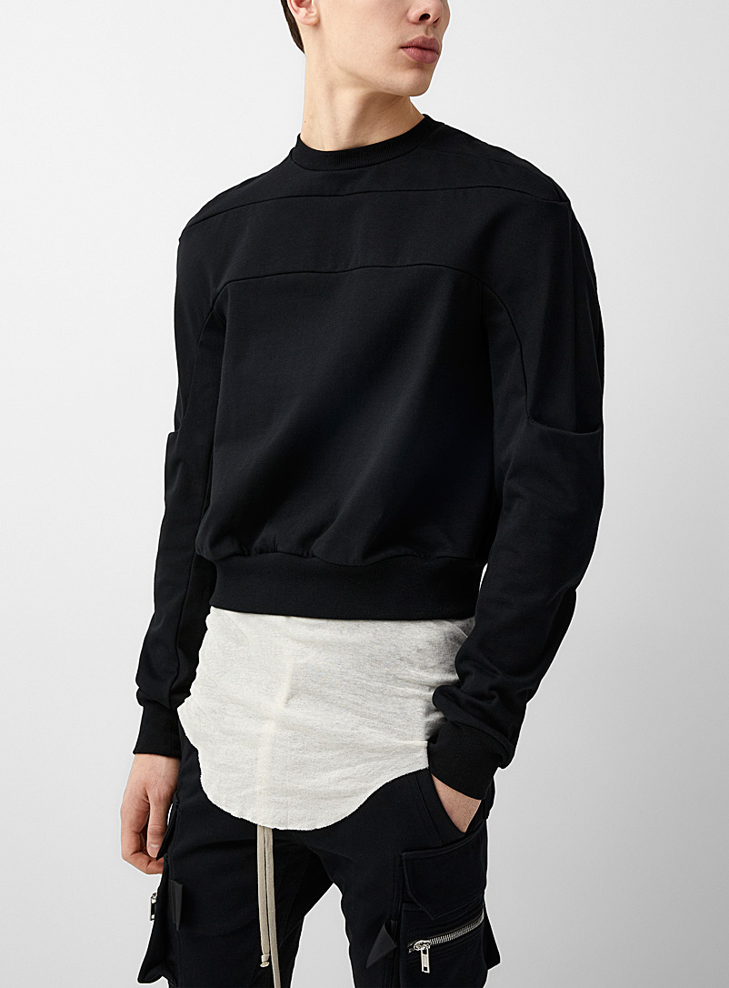 Rick Owens Black Geth geometric stitching sweatshirt for men