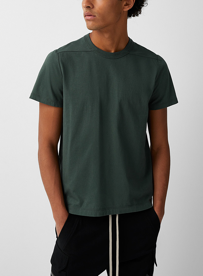 Rick Owens: Le t-shirt Level coutures épaules Vert pour homme