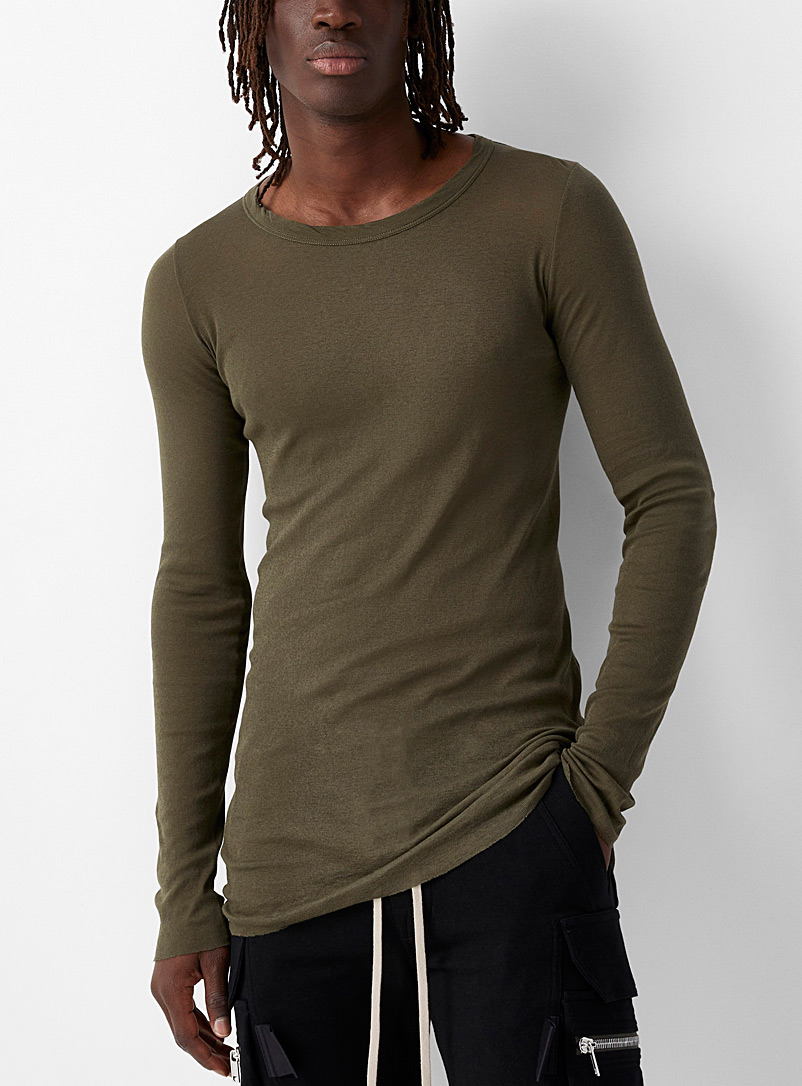 Rick Owens Green Long-sleeved sheer T-shirt for men