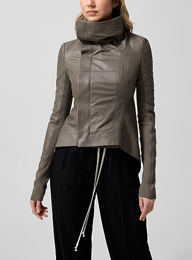 La veste <i>biker</i> en cuir d'agneau Naska