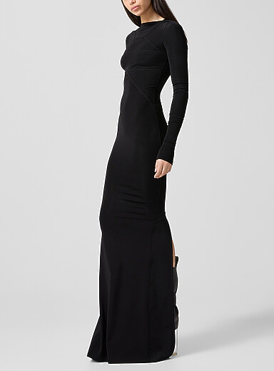 Rick Owens: La robe manches longues Temple Noir pour femme