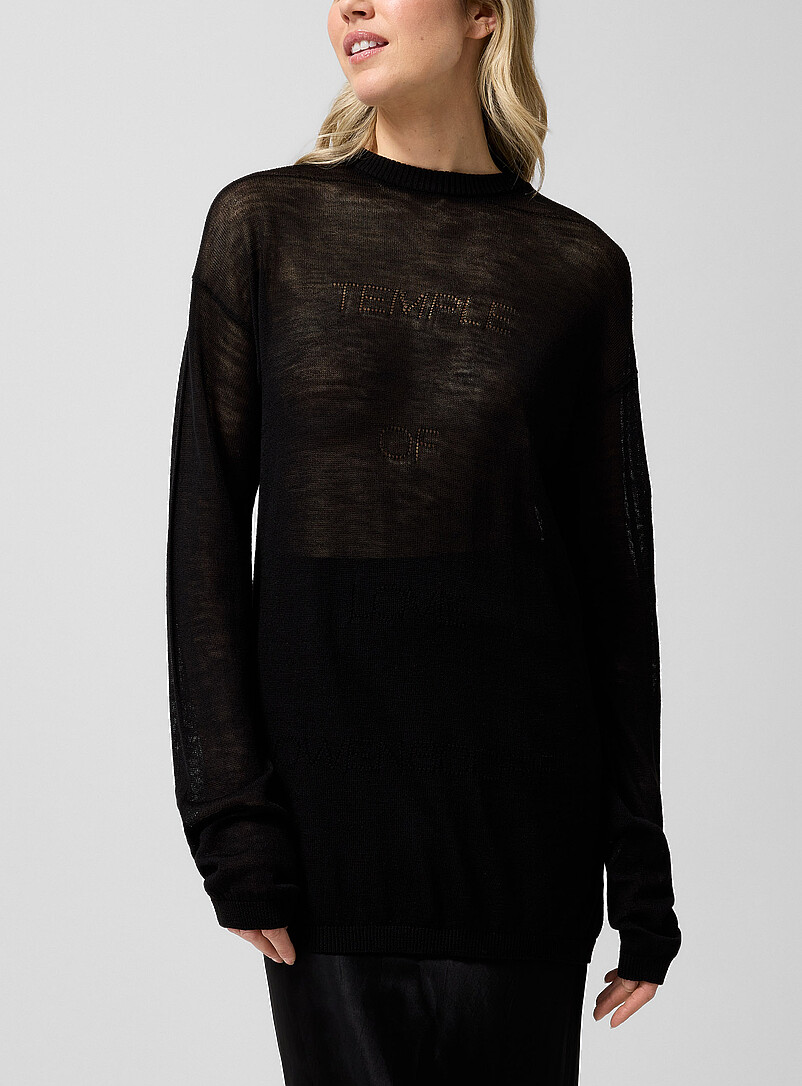 Temple Sheer Pure Virgin Wool Knit Sweater
