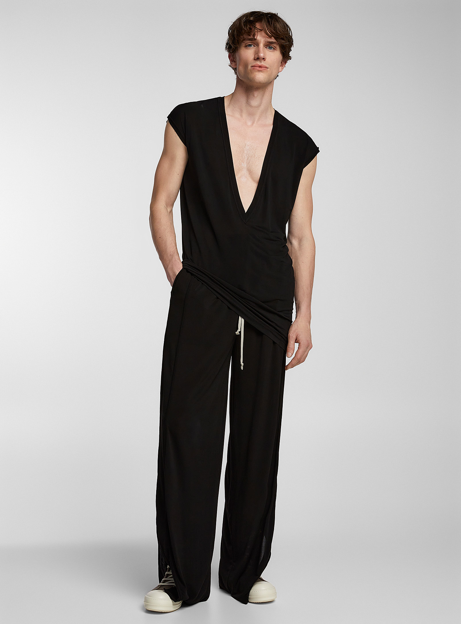 Rick Owens Lido Thing Stretch Jersey Pant In Black