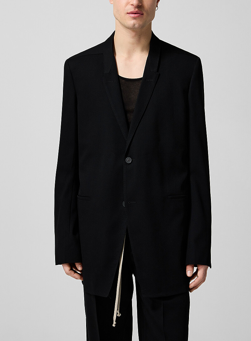 Elongated Pure Wool Blazer
