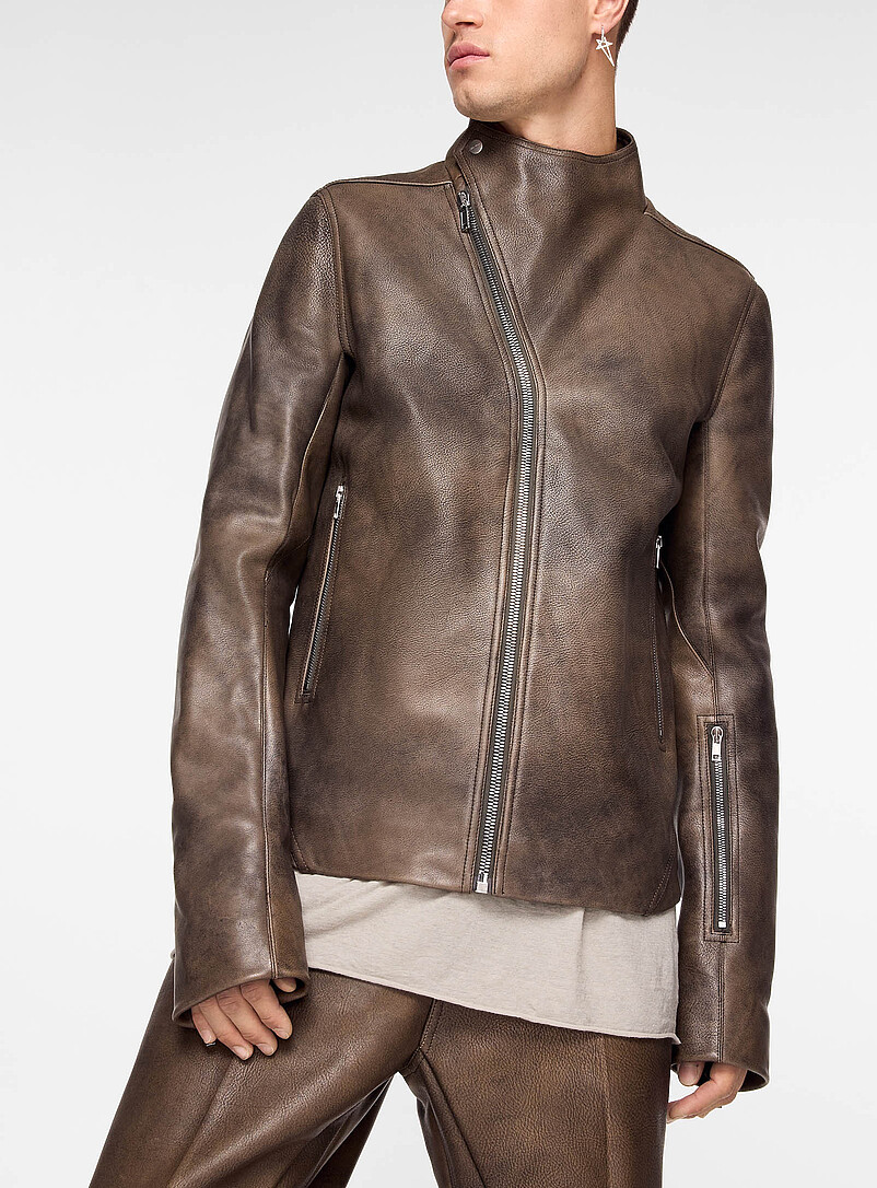 Release asymmetrical zip leather jacket product image (primary)