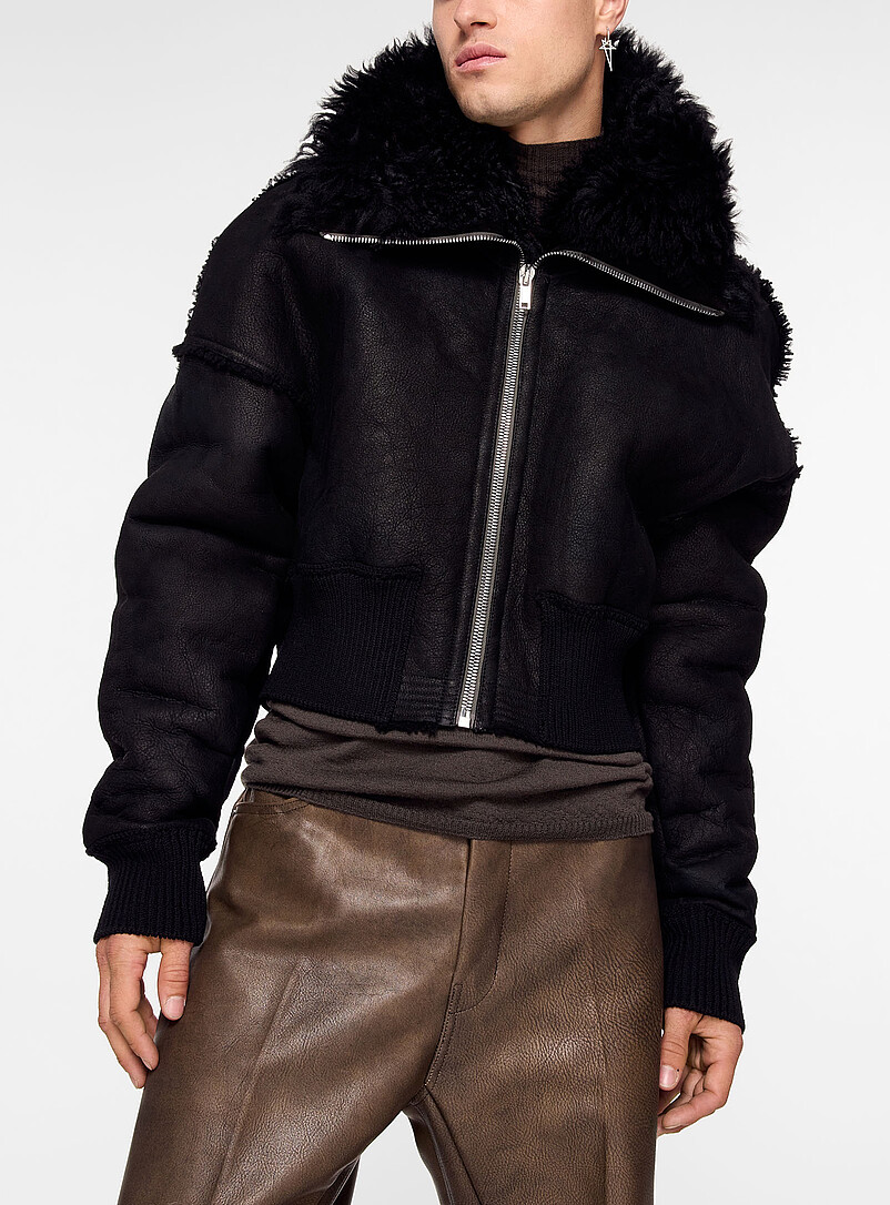 Dracucollar shearling leather jacket product image (primary)