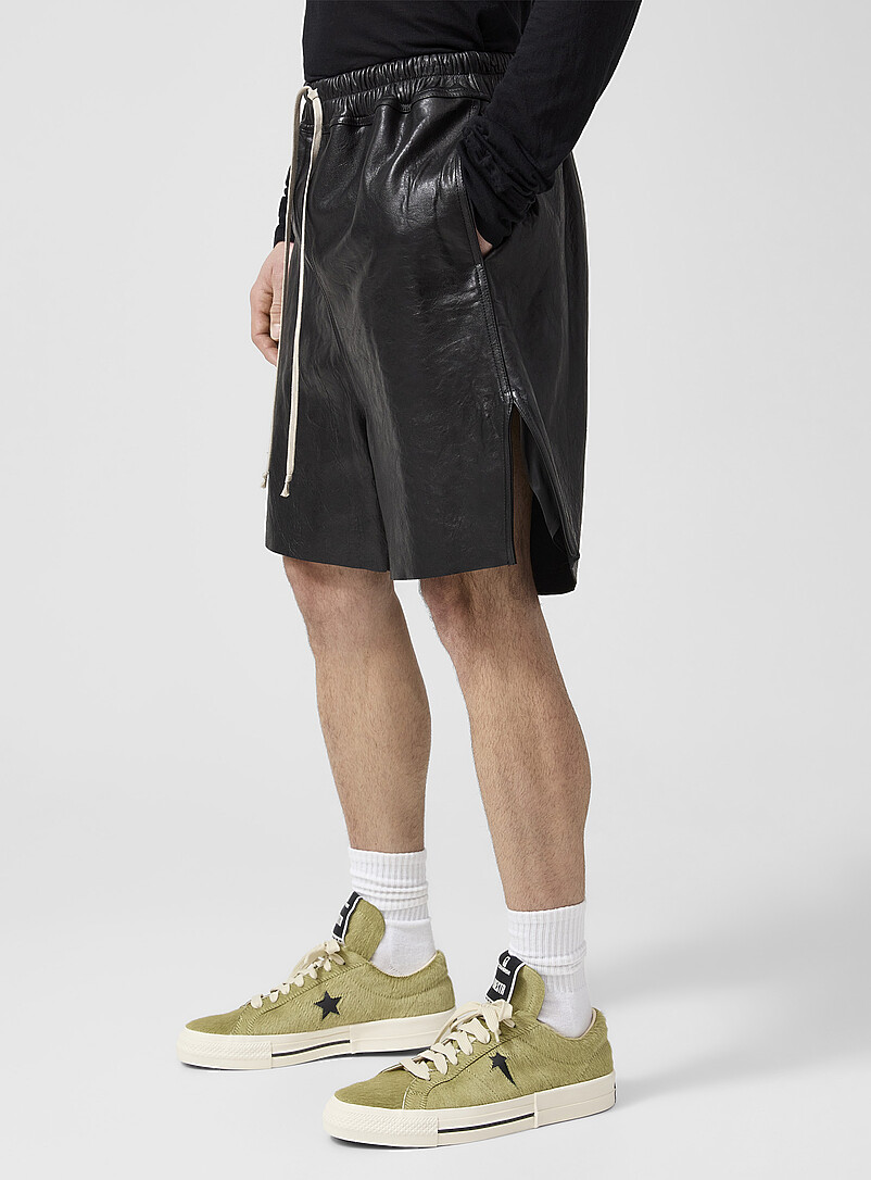 Lambskin leather long short product image 2