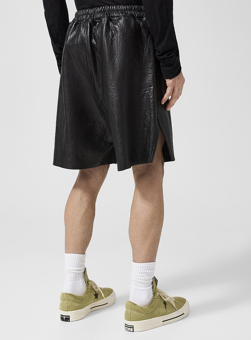 Lambskin leather long short product image 3