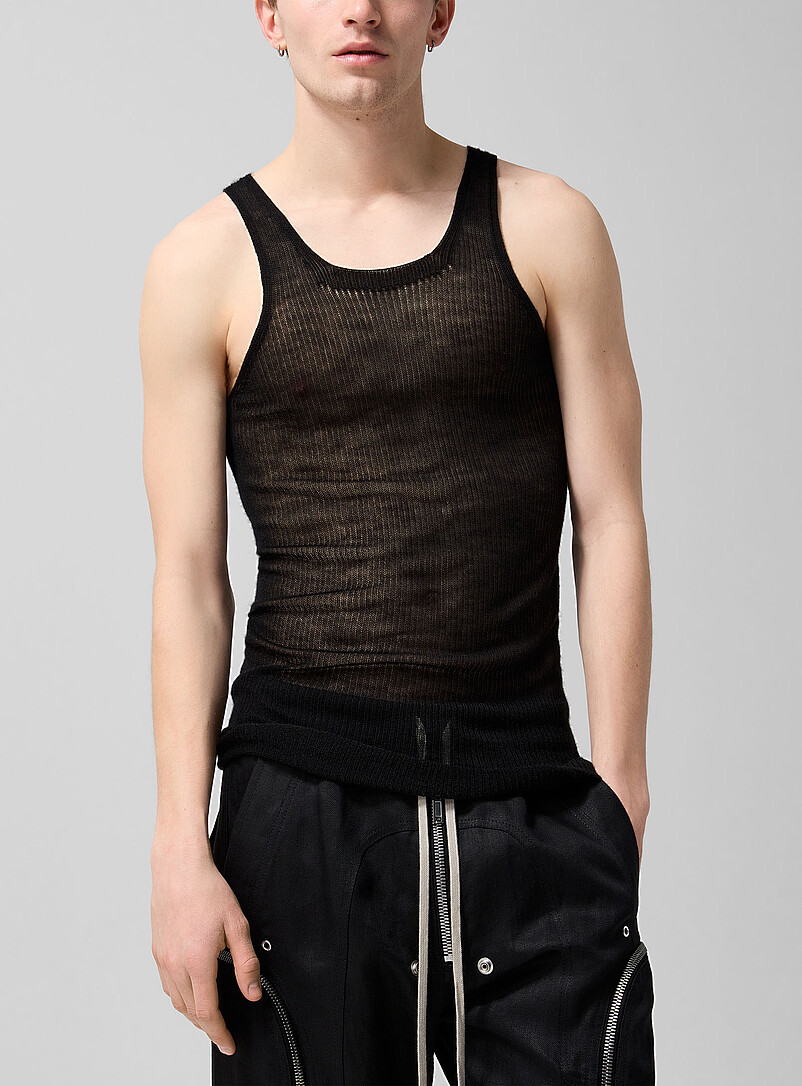 Sheer Rib-Knit Racerback Cami