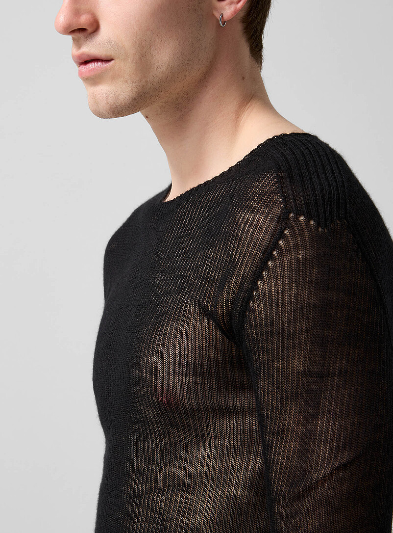 Sheer rib-knit sweater product image 2