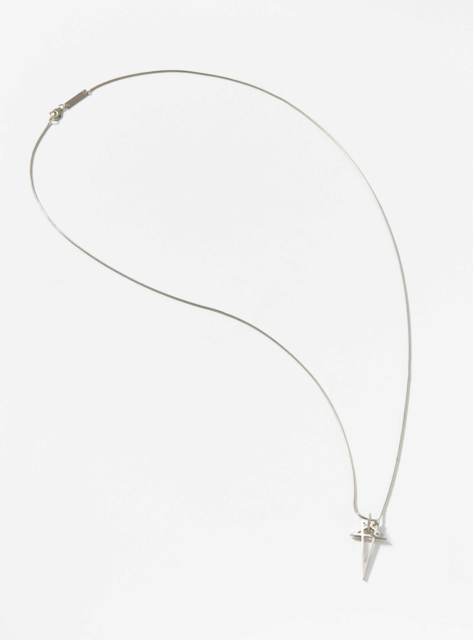 Rick Owens Pentagram Chain Necklace In Silver
