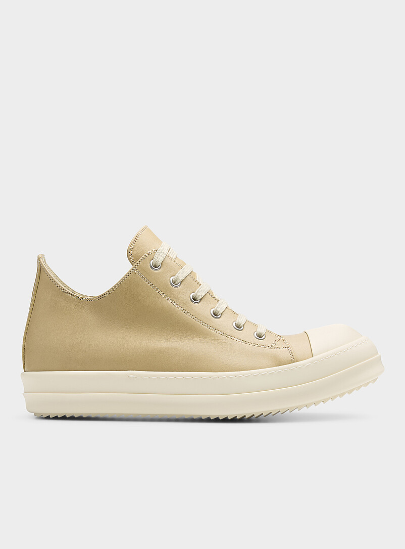Cream Leather Sneakers Men