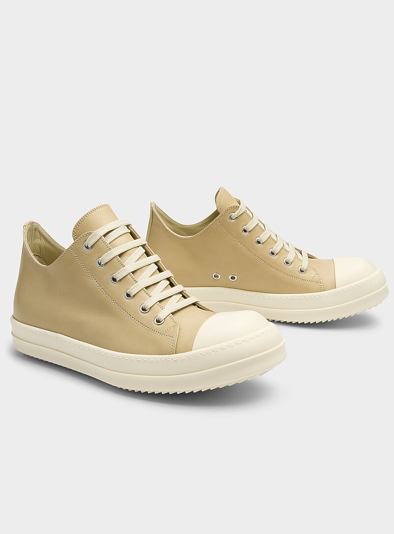 Cream leather sneakers Men product image 3