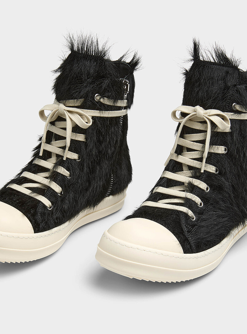 Pony hair leather high-top sneakers Men product image 3