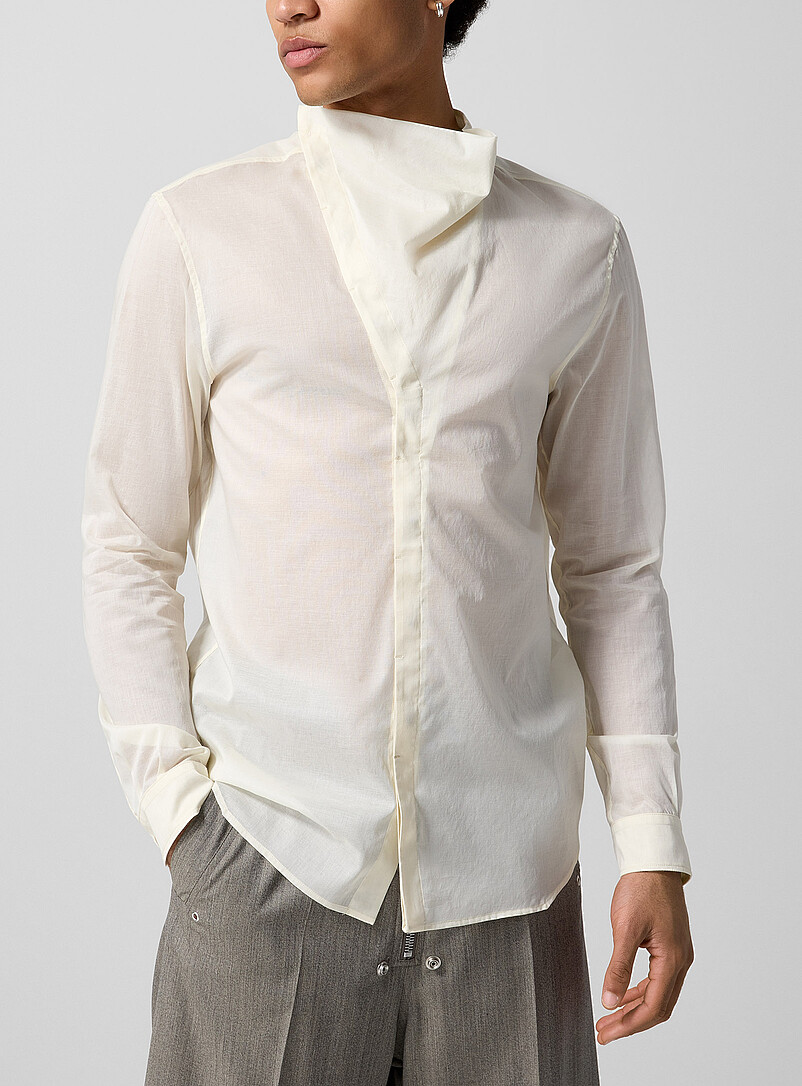 Island funnel-neck sheer shirt product image (primary)
