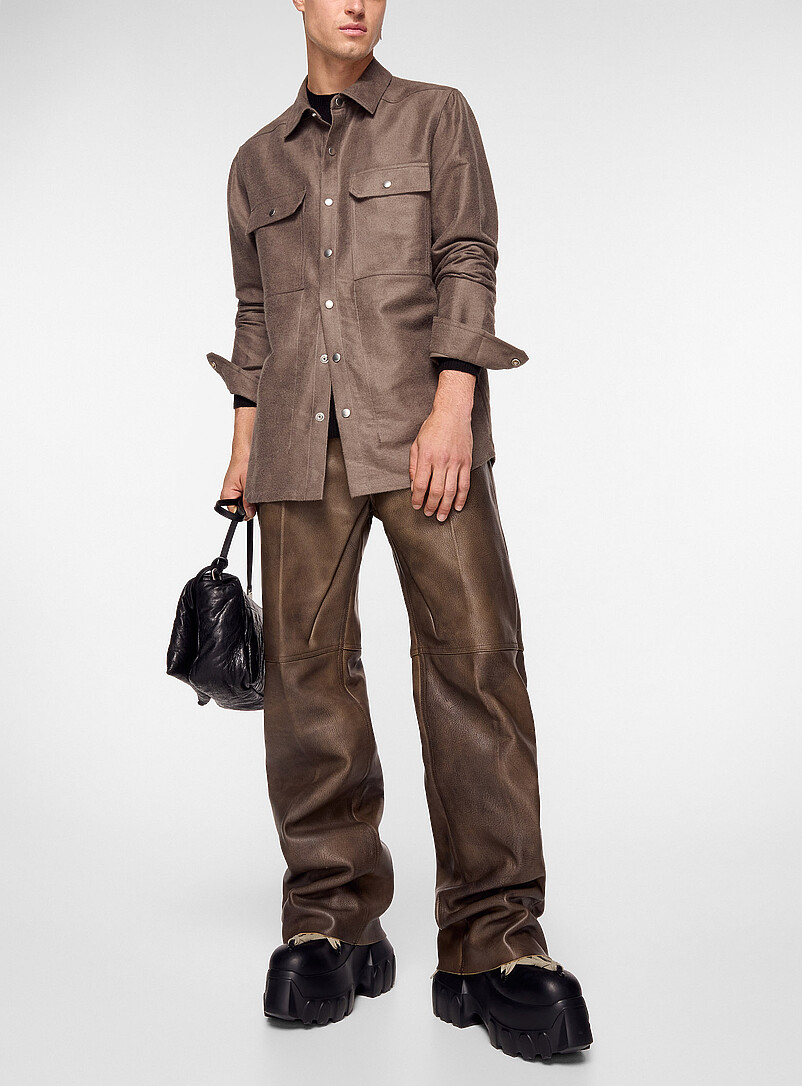 Brushed ramie and cotton overshirt product image (primary)