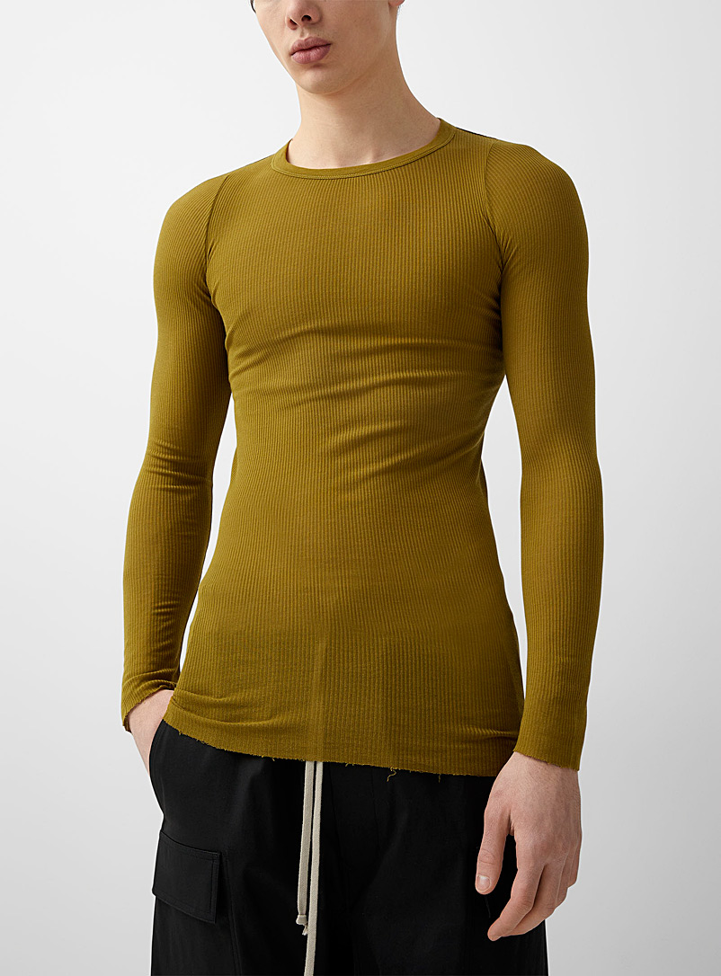 Long-sleeved fitted ribbed T-shirt 